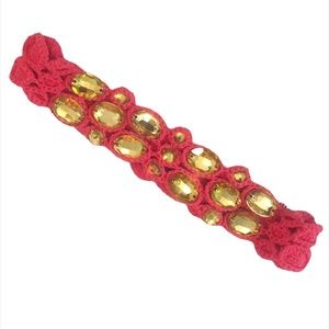 Bejeweled crocheted headband